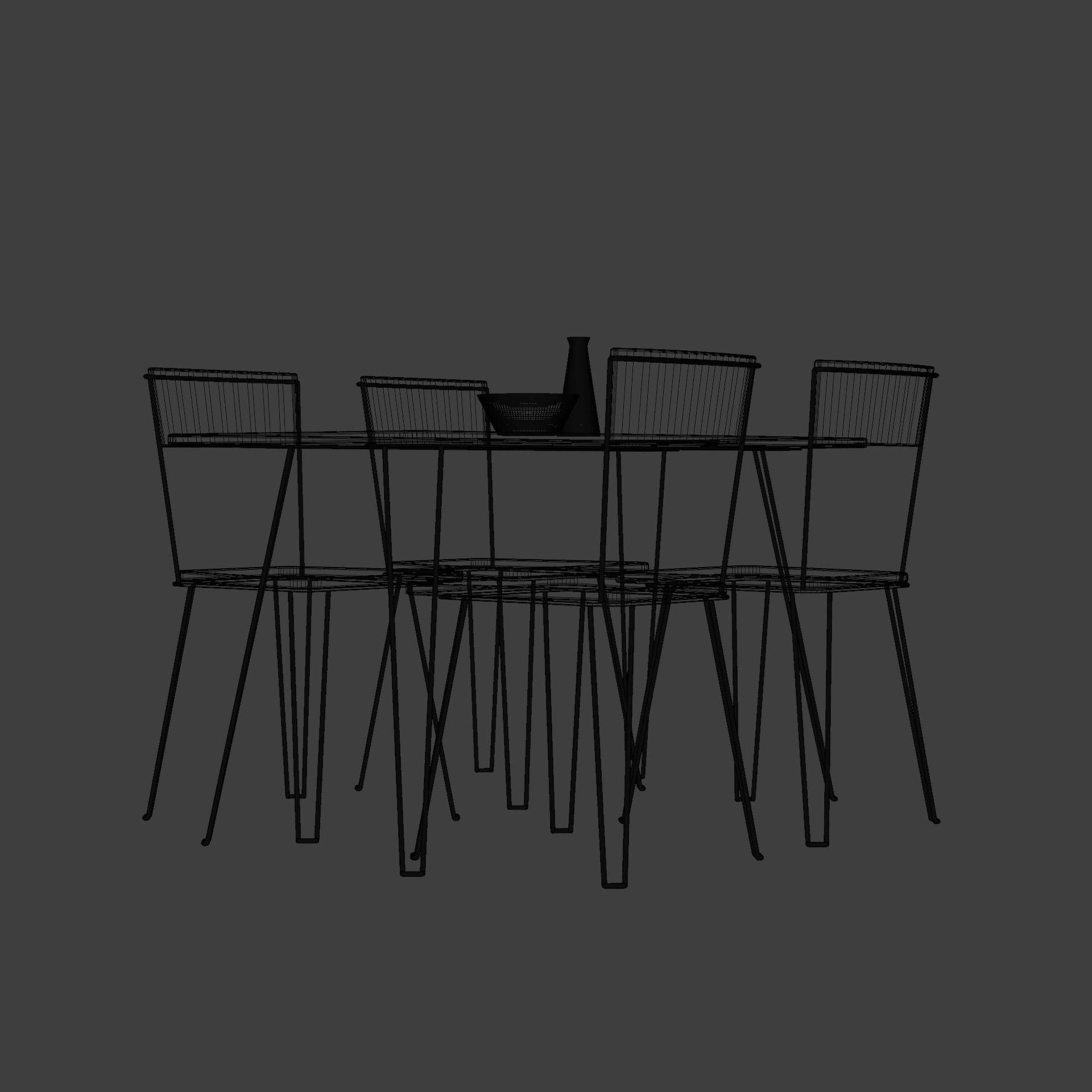 Dining Table Set001  3D model_3