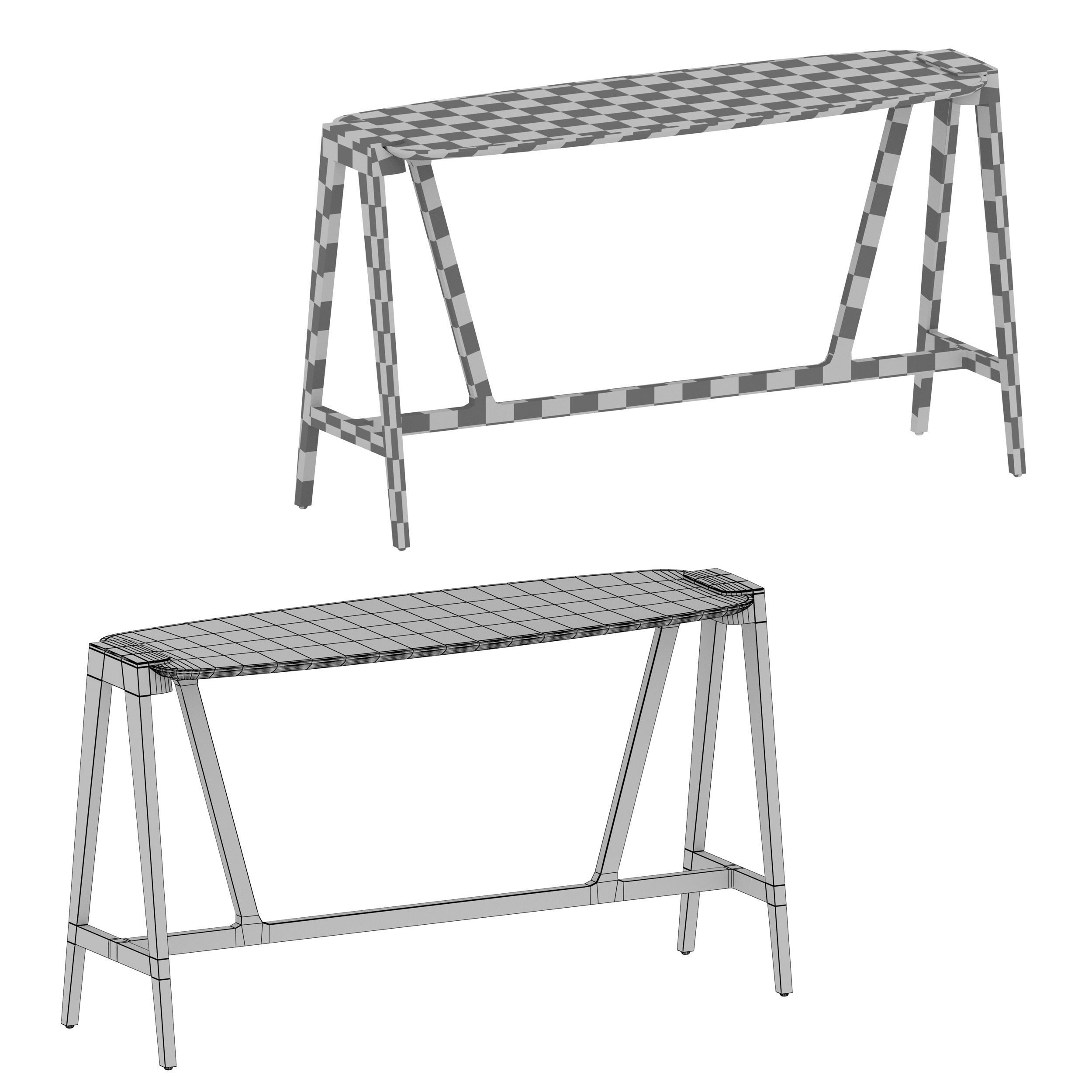 Harris Console Table Crate and Barrel 3D model_10