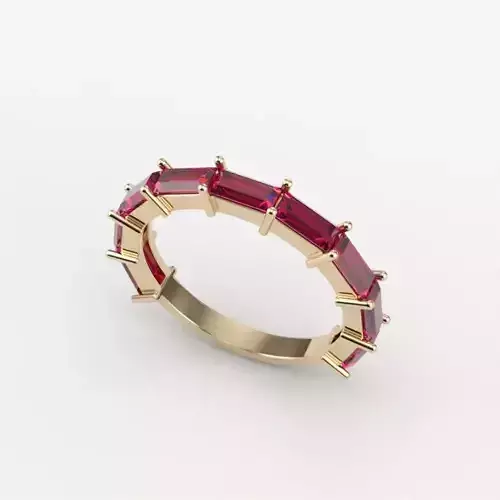 Women ring with baguette gems 3dm stl