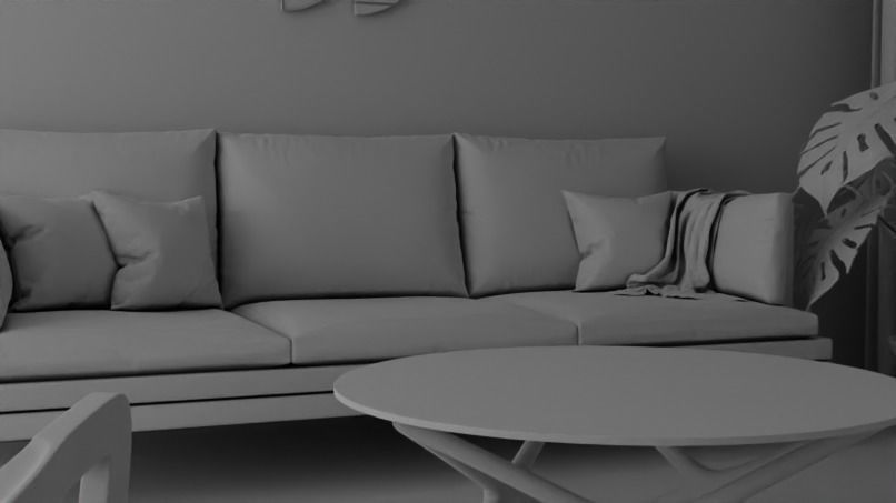 living room 3D model_4