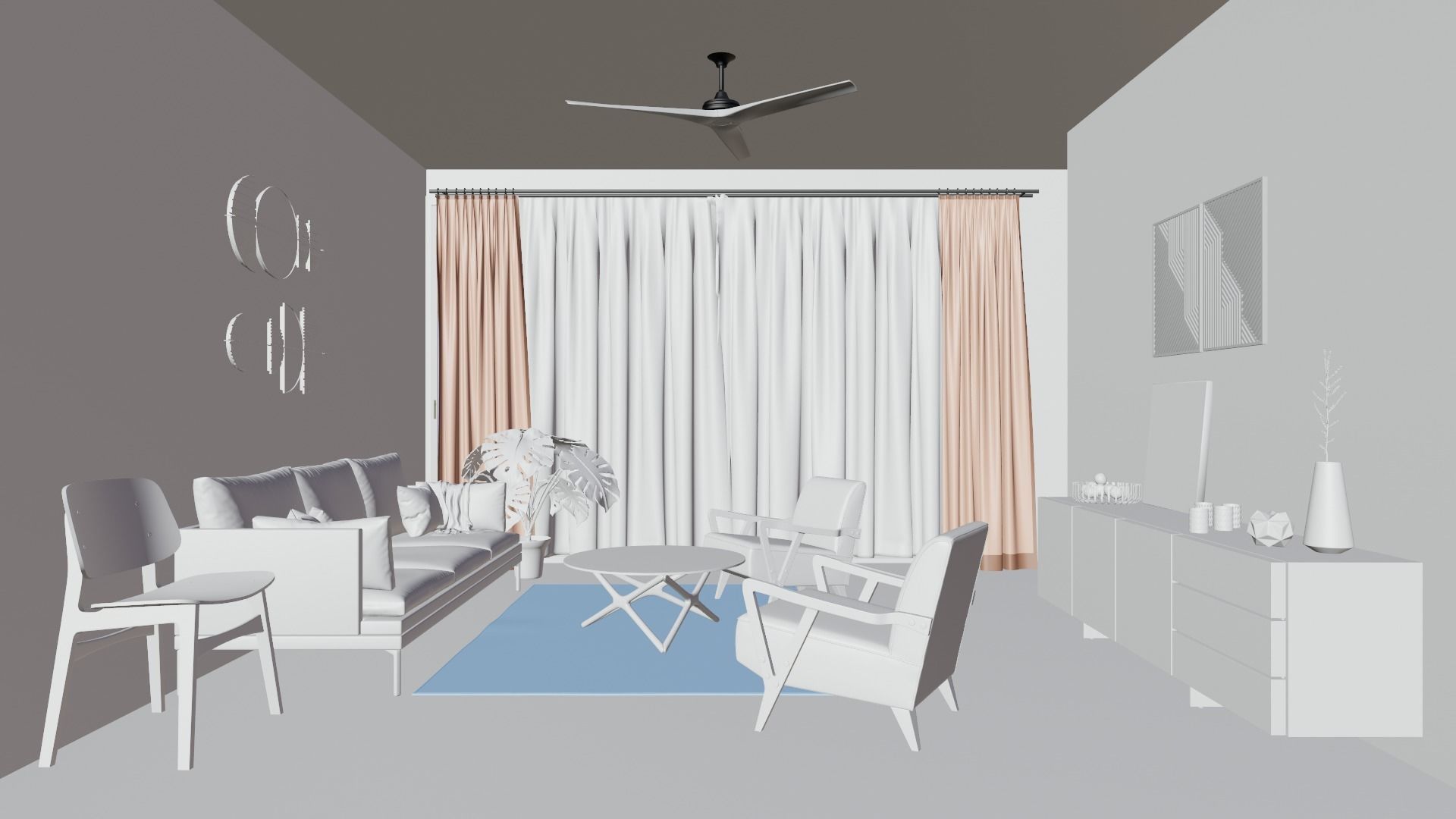living room 3D model_6