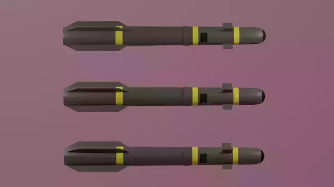 AGM-114 Hellfire Missile Low-poly 3D model