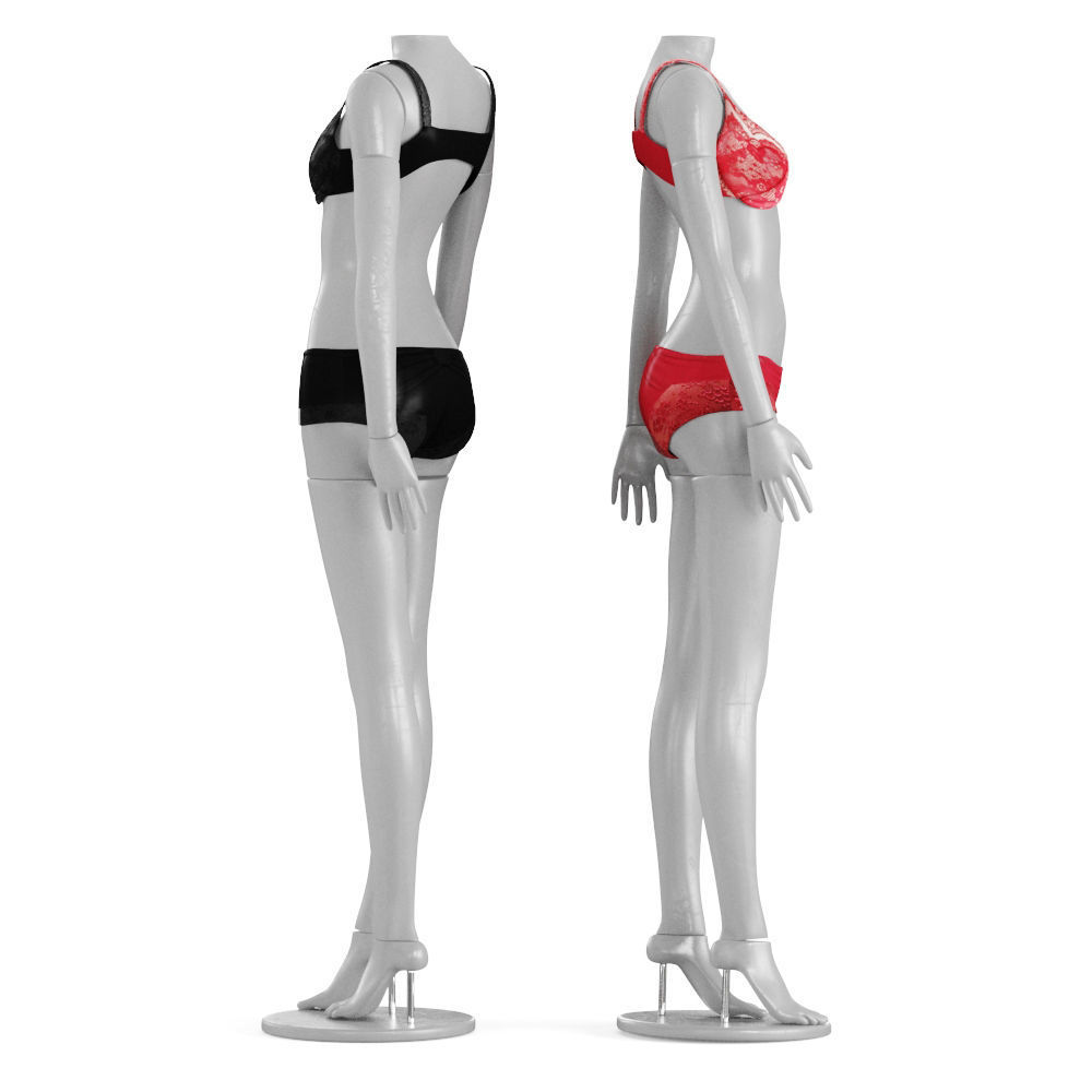 Mannequin lingerie Low-poly 3D model_2