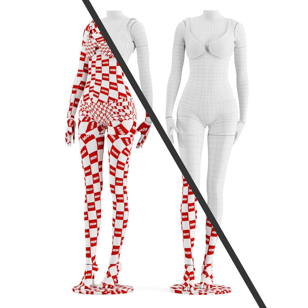 Mannequin lingerie Low-poly 3D model_6