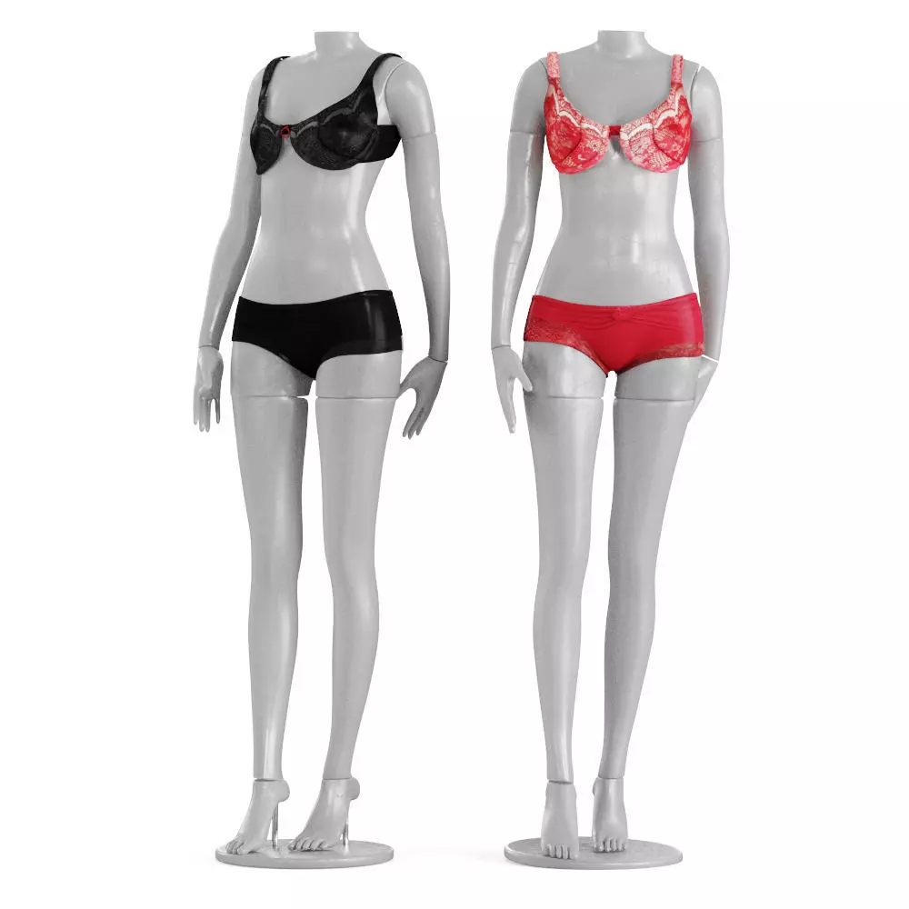 Mannequin lingerie Low-poly 3D model_0