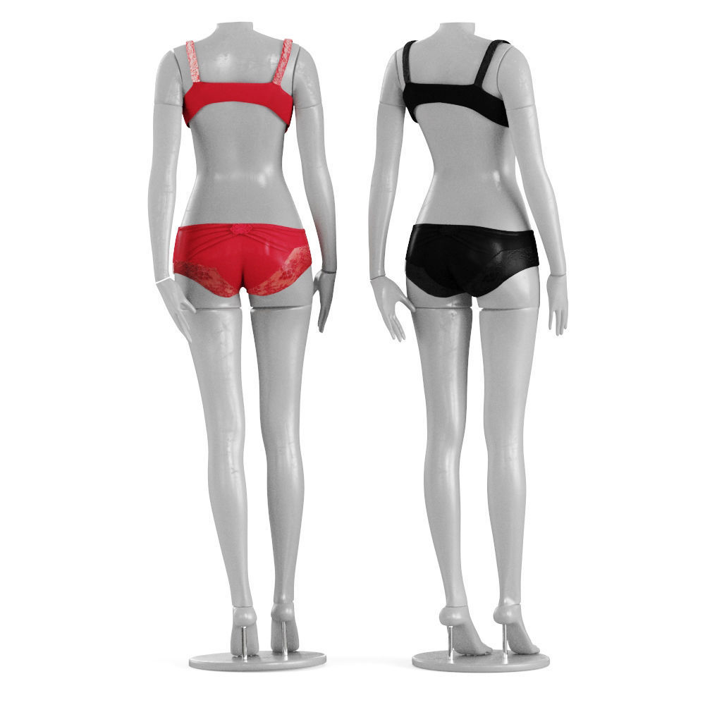 Mannequin lingerie Low-poly 3D model_1
