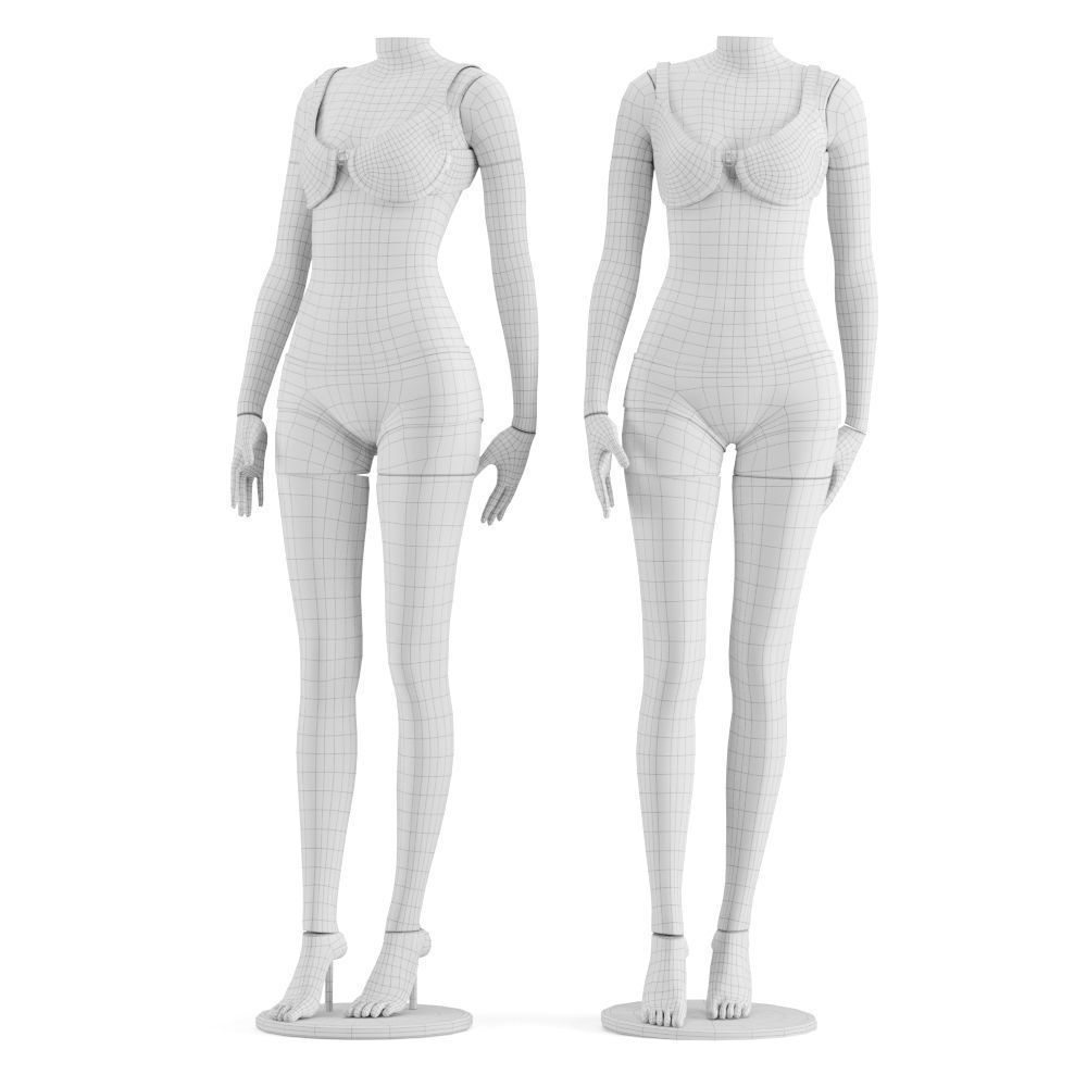 Mannequin lingerie Low-poly 3D model_4