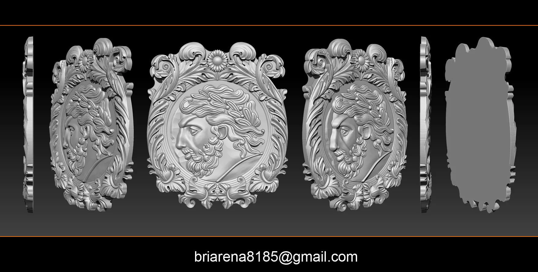 Roman coin frame 3D print model