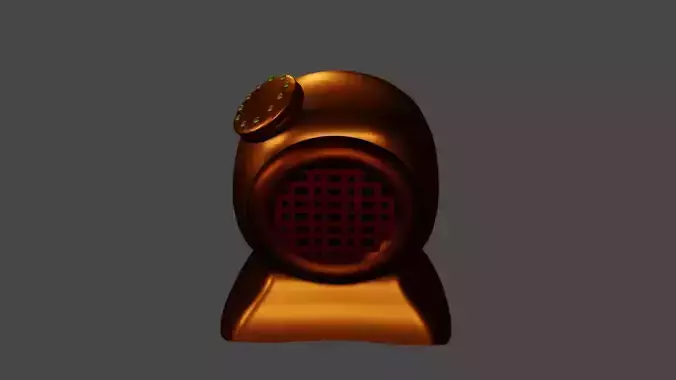 DIVER HELMET LOW POLY Free low-poly 3D model