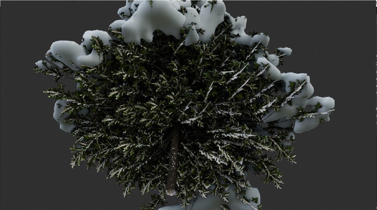 snow tree spruce 3D model_4