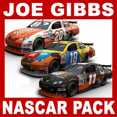 Nascar 2009 Joe Gibbs Racing Team Cars 3D model_0