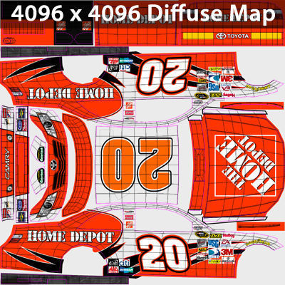 Nascar 2009 Joe Gibbs Racing Team Cars 3D model_26