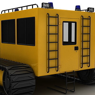 Chair Lift Snowcat Snowplow Snowplough 3D model_11