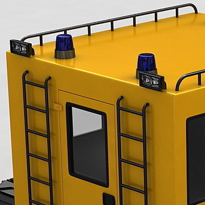 Chair Lift Snowcat Snowplow Snowplough 3D model_13