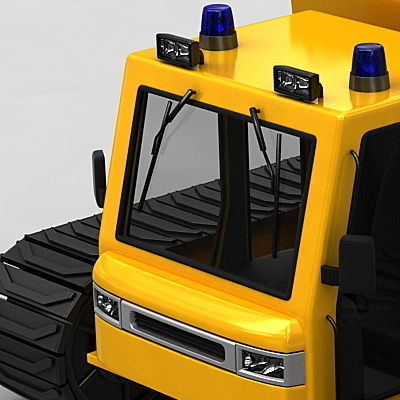 Chair Lift Snowcat Snowplow Snowplough 3D model_9