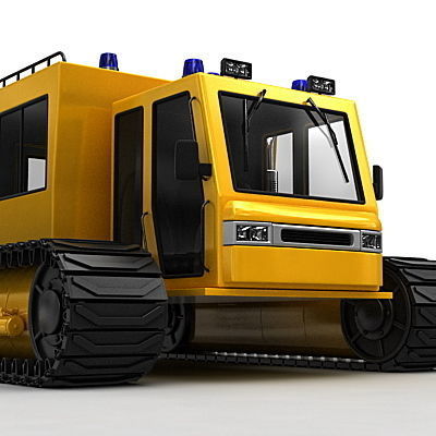 Chair Lift Snowcat Snowplow Snowplough 3D model_15