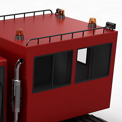 Chair Lift Snowcat Snowplow Snowplough 3D model_14