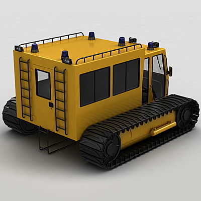 Chair Lift Snowcat Snowplow Snowplough 3D model_4
