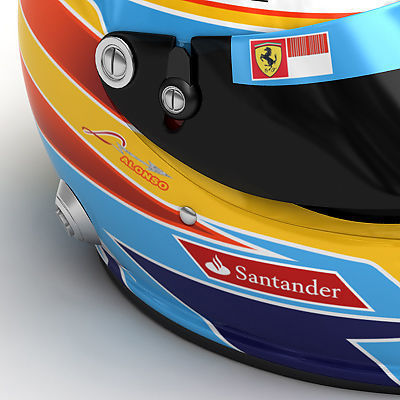 Helmet F1 2010 Fernando Alonso and Felipe Massa 3D model_5