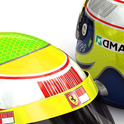 Helmet F1 2010 Fernando Alonso and Felipe Massa 3D model_12