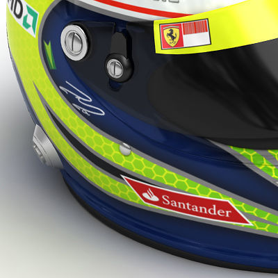 Helmet F1 2010 Fernando Alonso and Felipe Massa 3D model_6