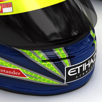 Helmet F1 2010 Fernando Alonso and Felipe Massa 3D model_10