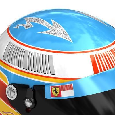 Helmet F1 2010 Fernando Alonso 3D model_3