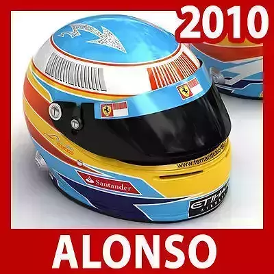 Helmet F1 2010 Fernando Alonso 3D model