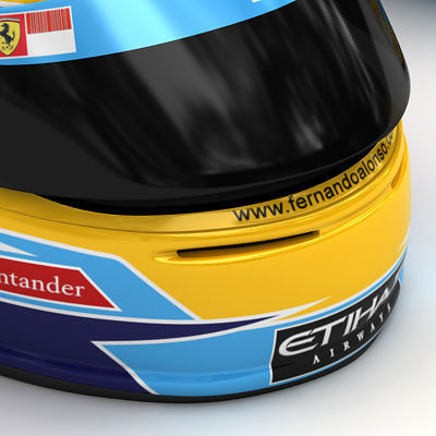Helmet F1 2010 Fernando Alonso 3D model_5