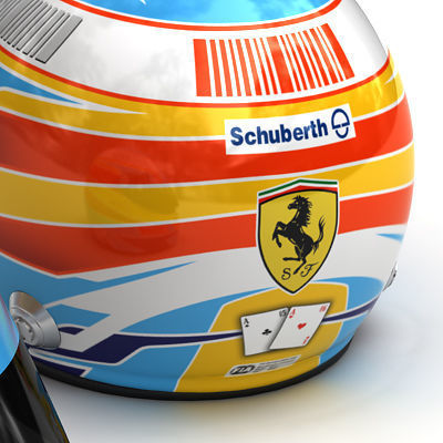 Helmet F1 2010 Fernando Alonso 3D model_6