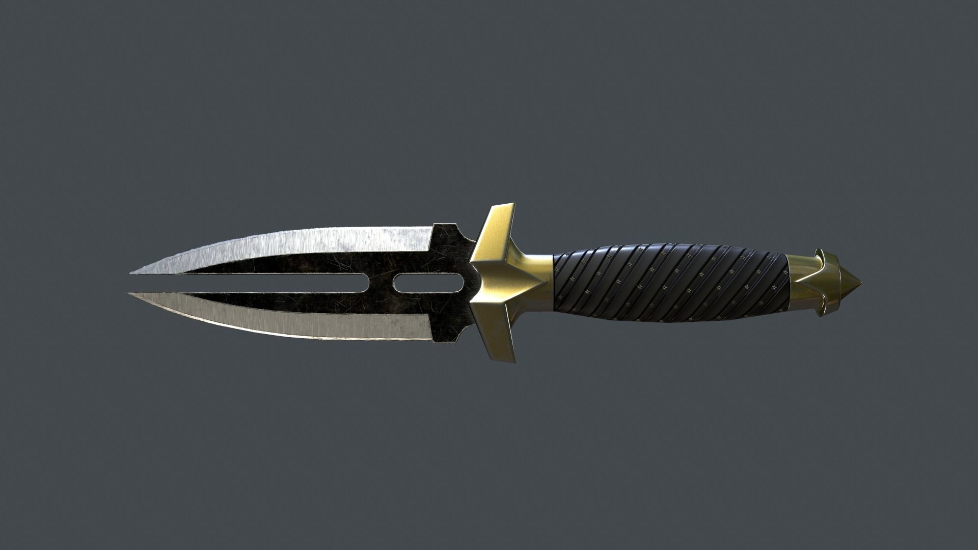 Double Shadow Black Knife Low-Poly 3D Models Low-poly 3D model_2