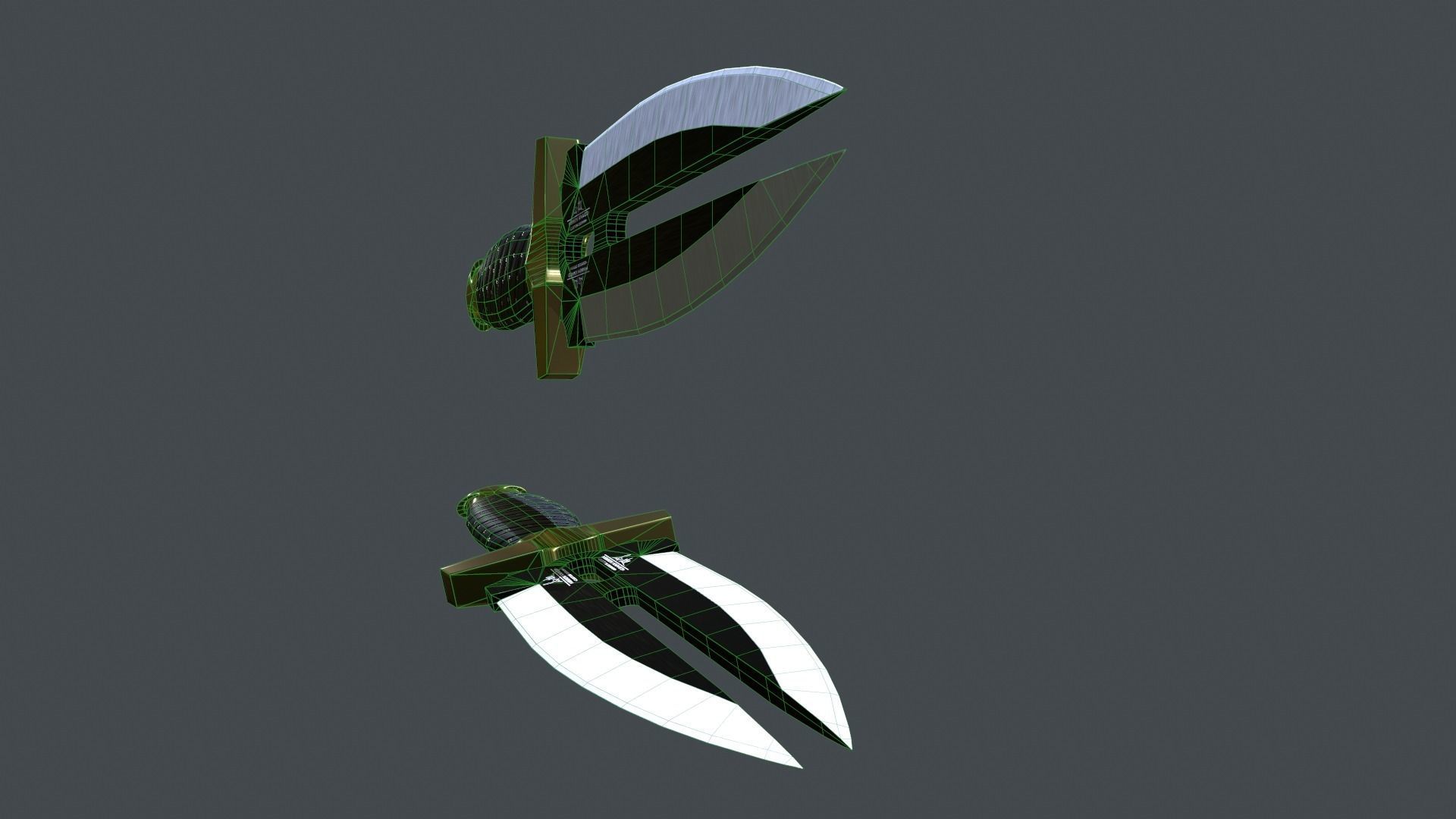 Double Shadow Black Knife Low-Poly 3D Models Low-poly 3D model_15