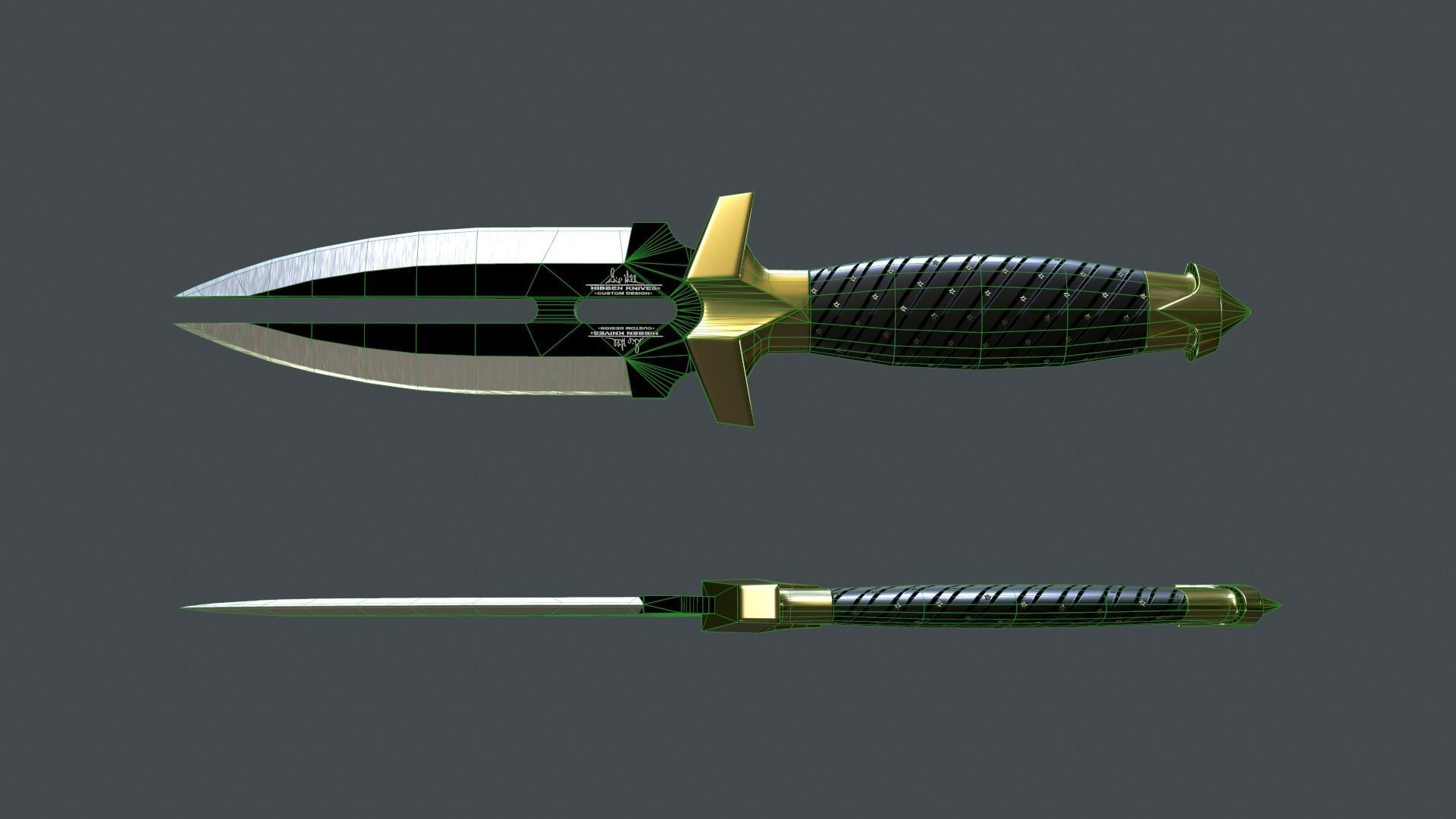 Double Shadow Black Knife Low-Poly 3D Models Low-poly 3D model_14