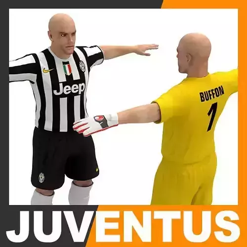 Football Player and Goalkeeper - Juventus FC 3D model