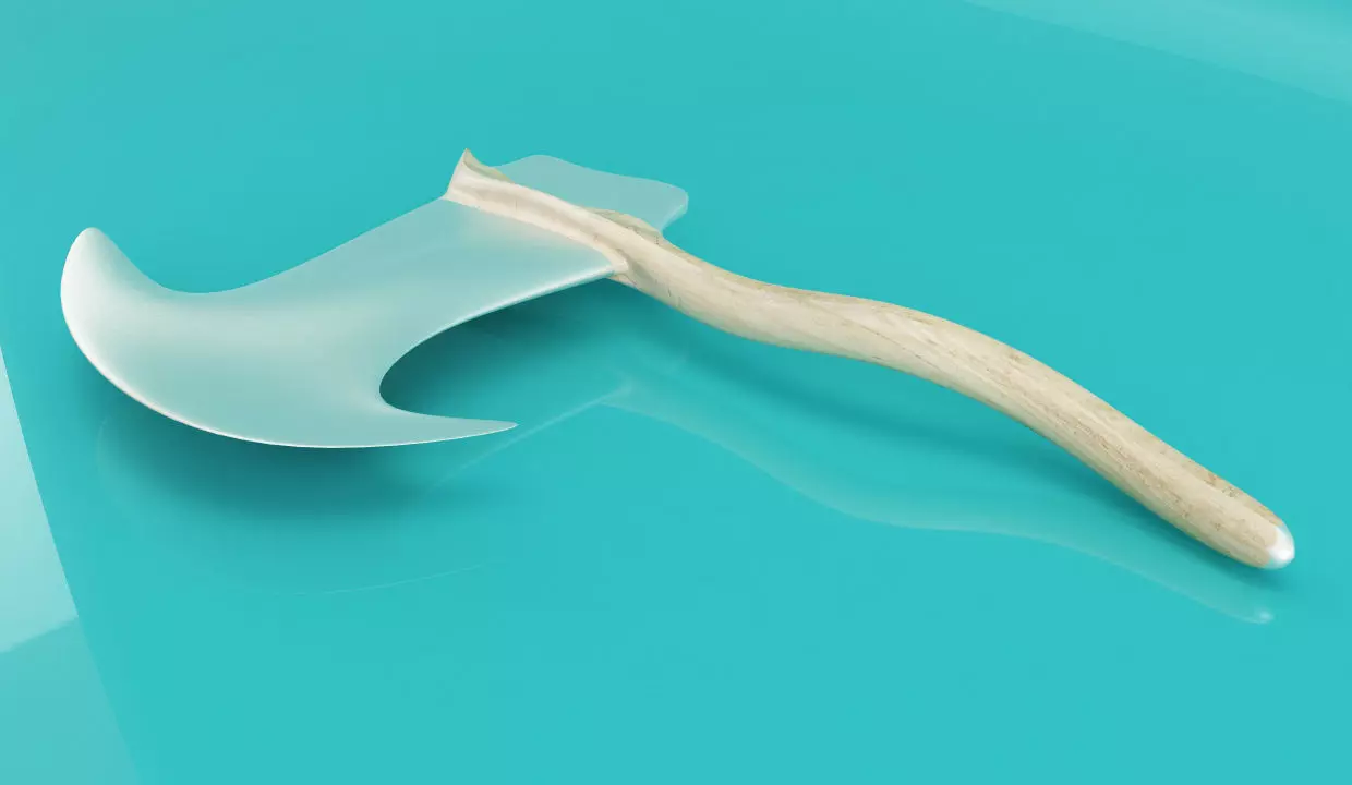 Basic Axe Low-poly 3D model_0