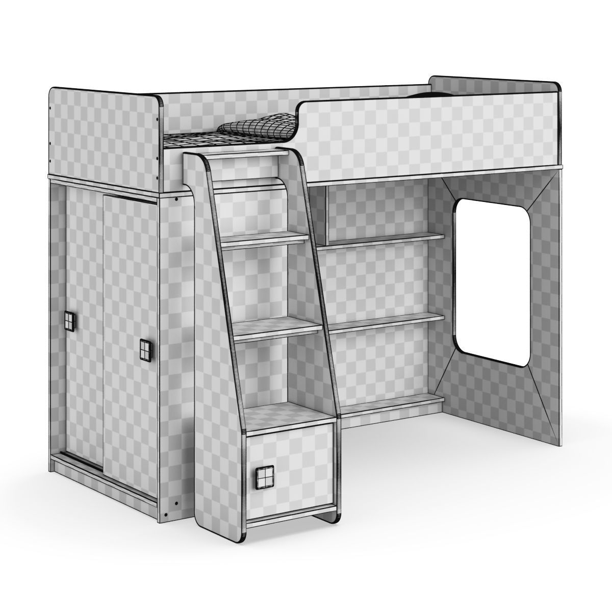 Legenda K42F with LP42B childrens modular bed 3D model_6