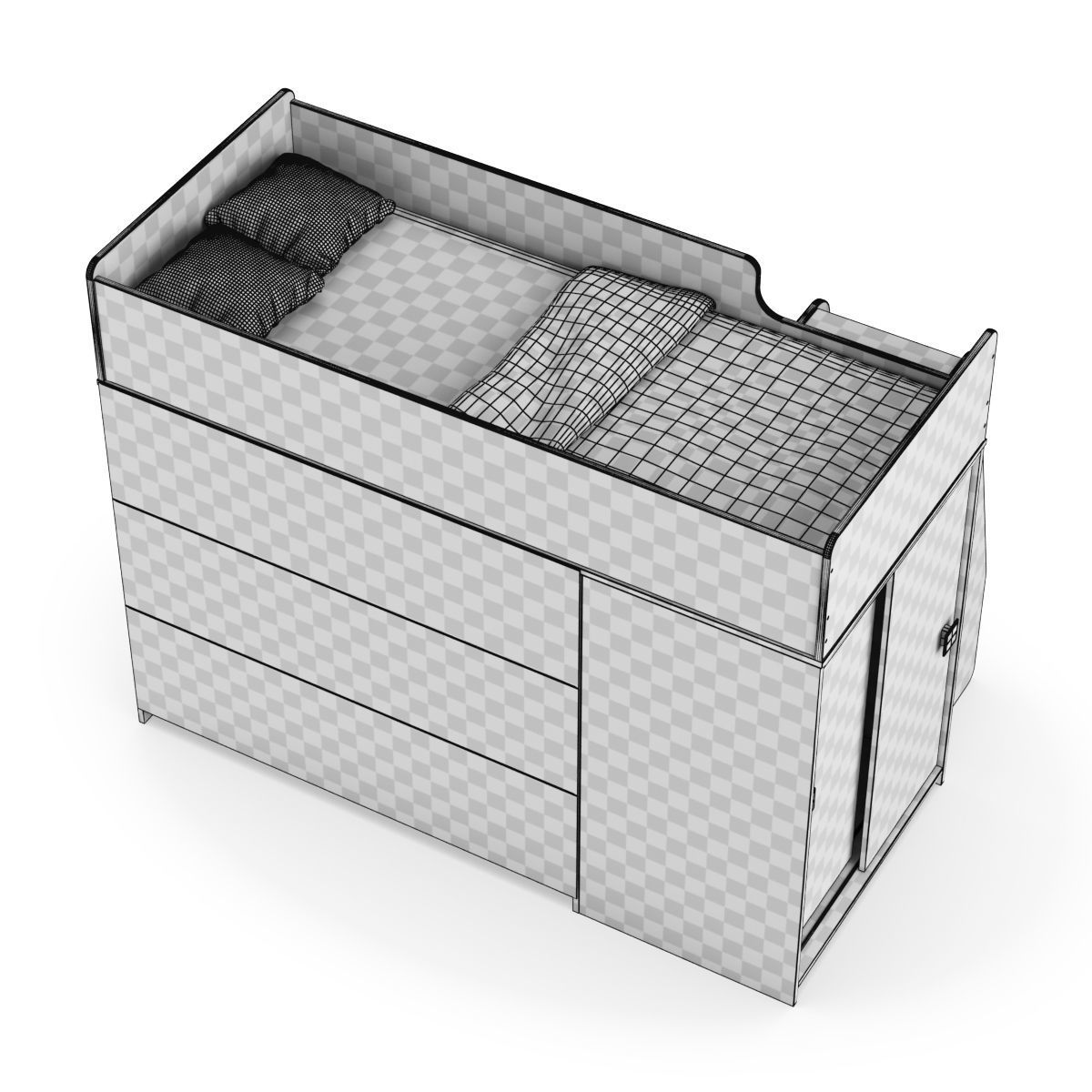 Legenda K42F with LP42B childrens modular bed 3D model_9