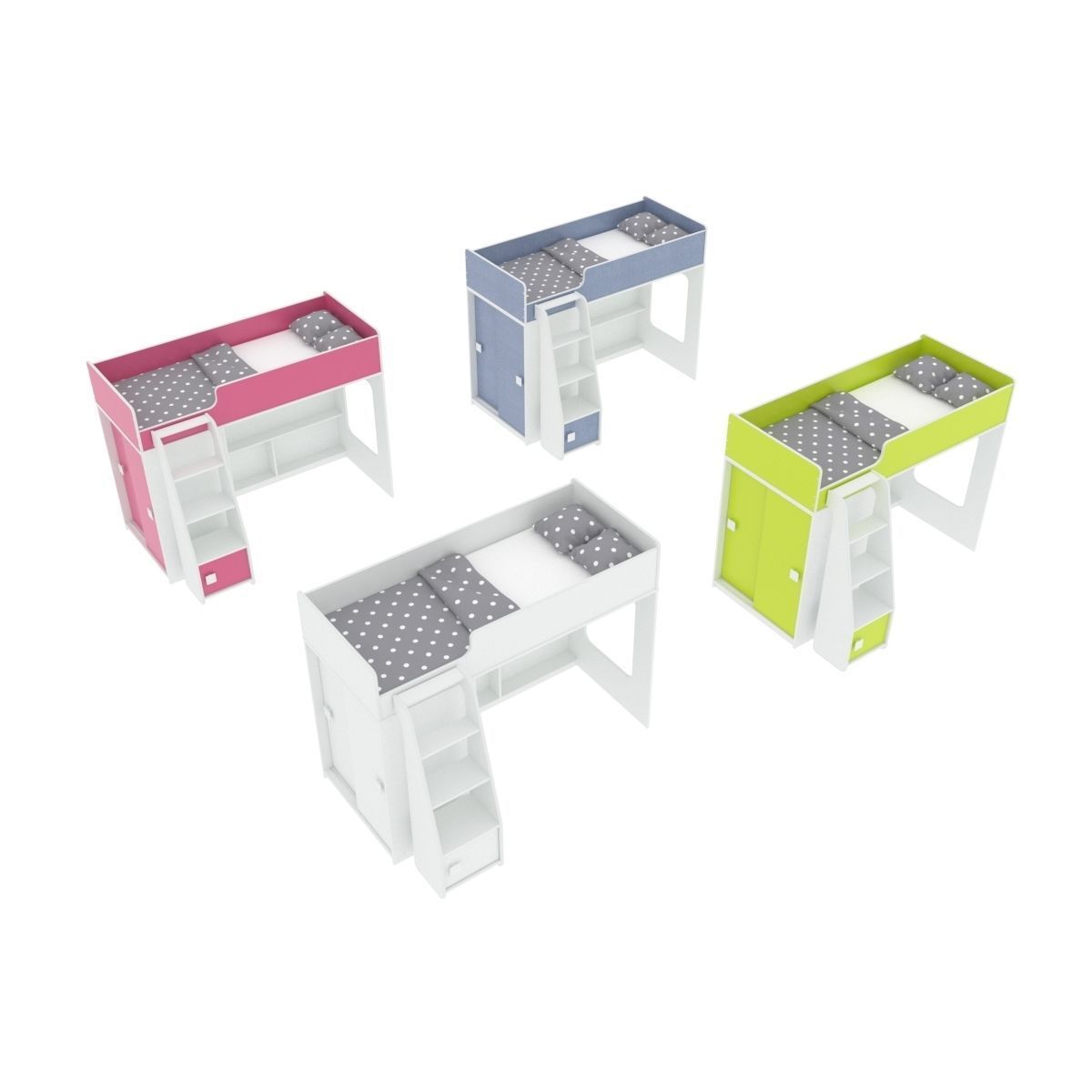 Legenda K42F with LP42B childrens modular bed 3D model_5