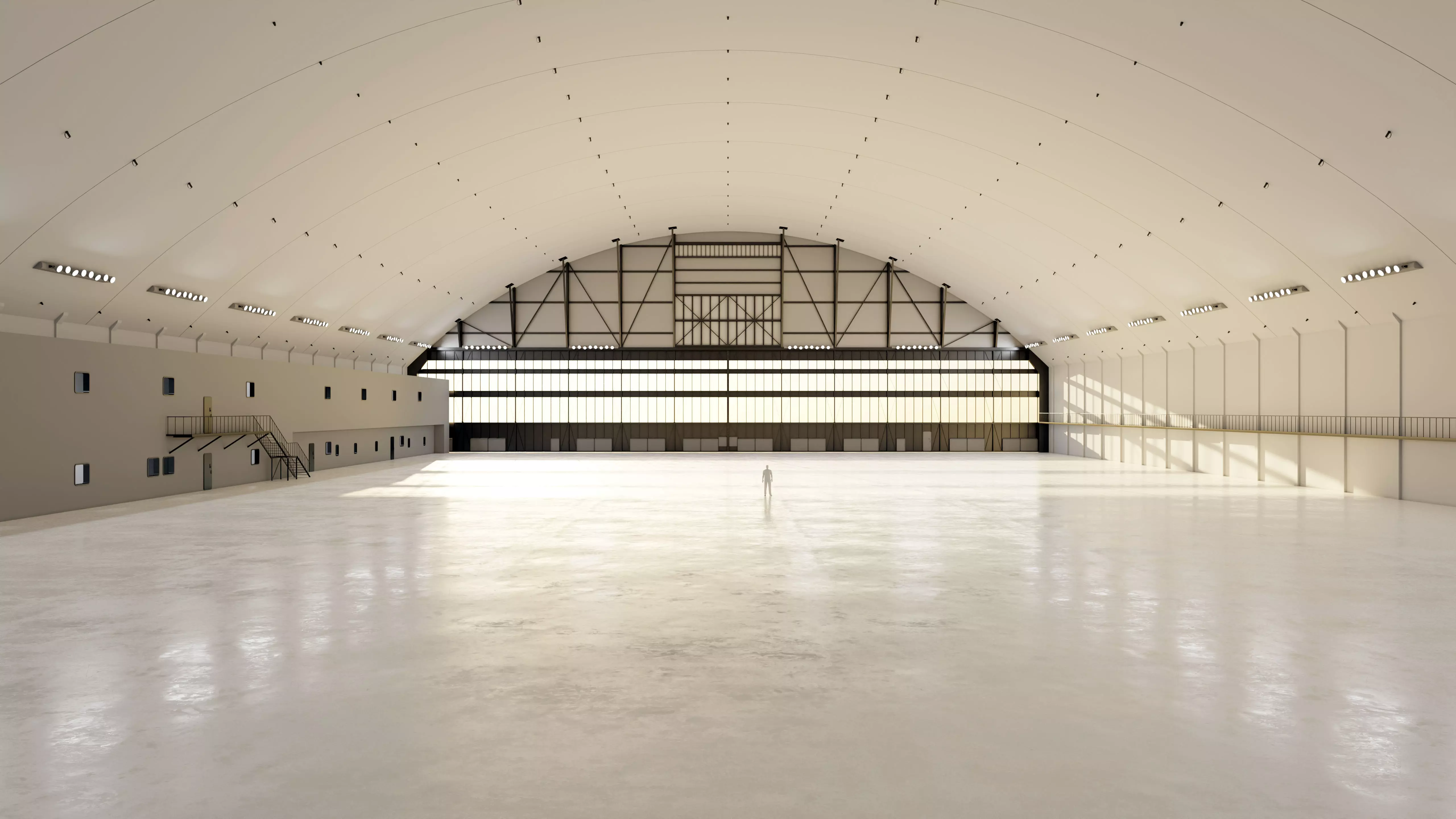 Airplane Hangar Interior 10 Low-poly 3D model