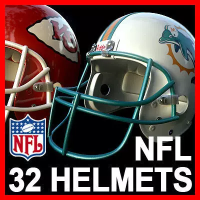 NFL Helmets Pack 3D model_0