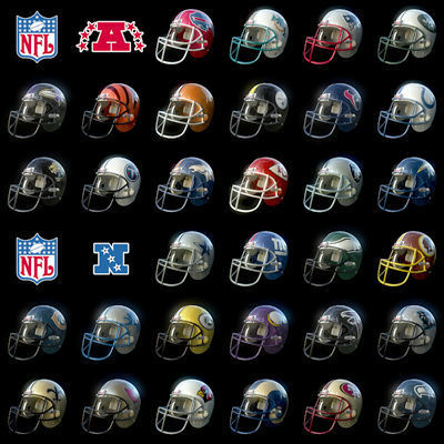 NFL Helmets Pack 3D model_33