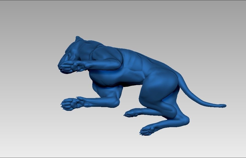 American pitbull terier sitting relaxed lying 3D print model_31