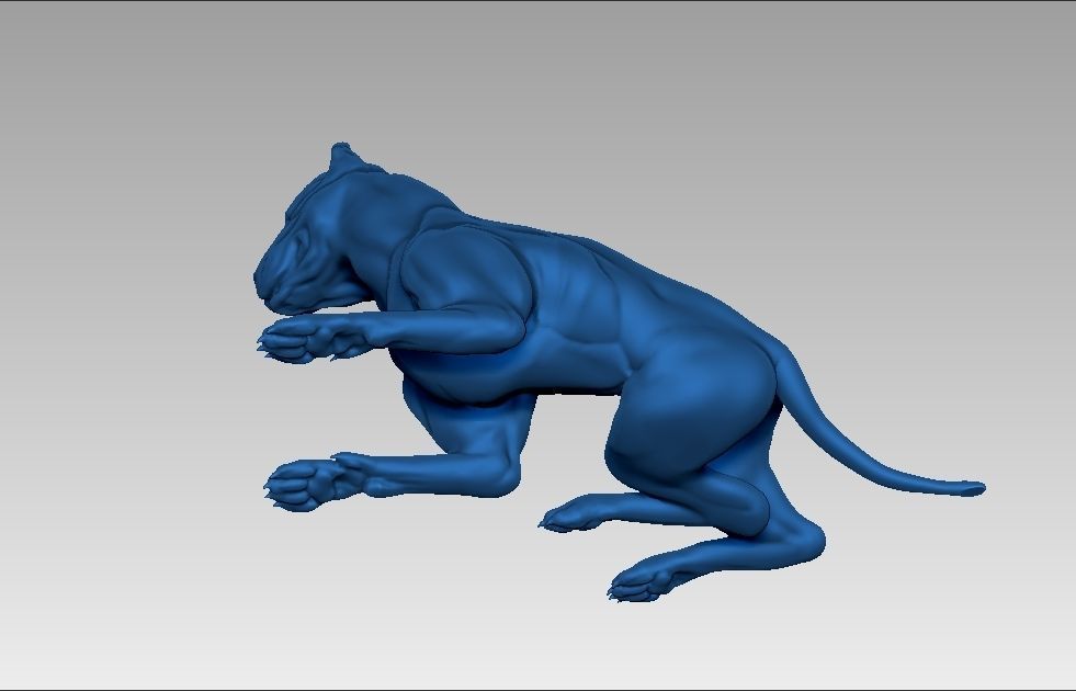 American pitbull terier sitting relaxed lying 3D print model_32