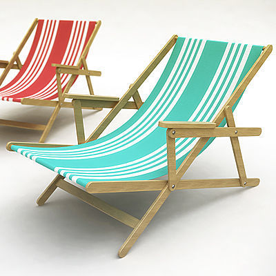 Beach Chair and Sun Umbrella 3D model_1