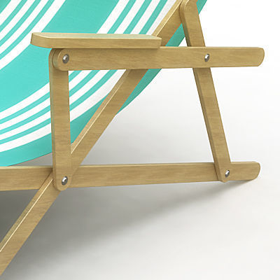 Beach Chair and Sun Umbrella 3D model_4