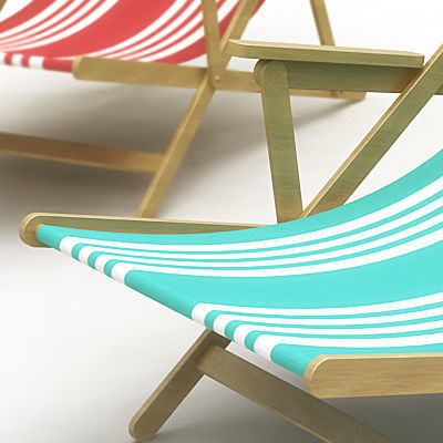 Beach Chair and Sun Umbrella 3D model_5
