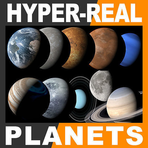 Hyper-Real Planets Pack v2 3D model