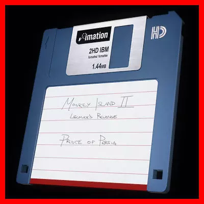 Diskette floppy disk with note 3D model