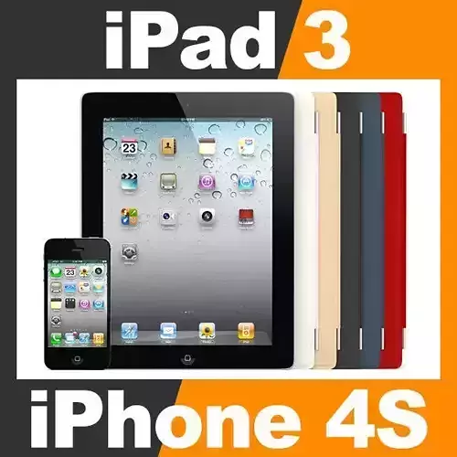 Apple iPhone 4S iPad 3 Smart Cover 3D model