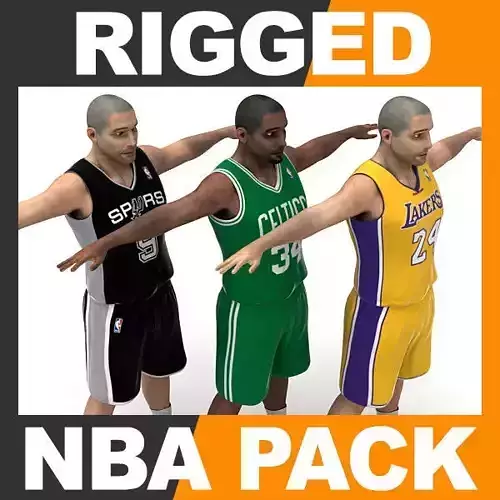Rigged Basketball Players - NBA Pack 3D model